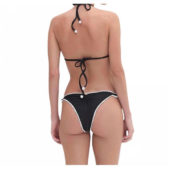 NEW PATBO poppy crochet flower bikini top in black - Picture 3 of 4